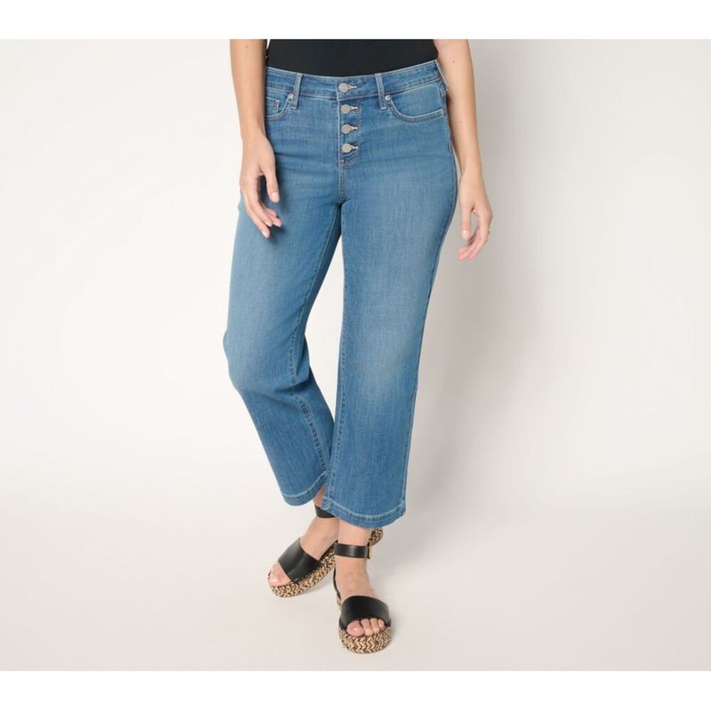 NYDJ Women's Pants Sz 12 Relaxed Piper Crop Jean Blue A693870